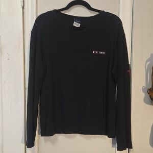 M Tommy Hilfiger Jeans Long Sleeve Ribbed Shirt with High V Neck